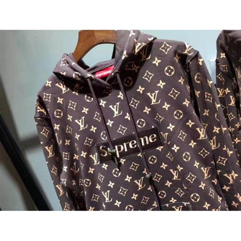 louis vuitton supreme hoodie brown|authentic louis vuitton supreme hoodie.